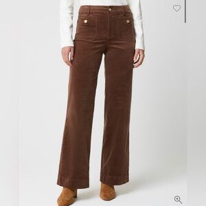 J Crew Lizzie Brown Corduroy Wide-Leg Pants
